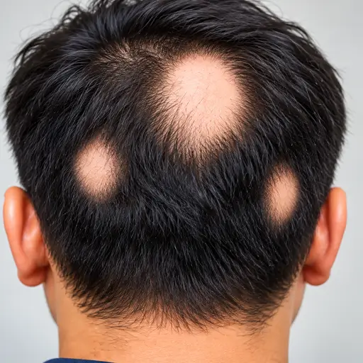 Homeopathic alopecia areata hair patch treatment session at Dr. L Square Clinic