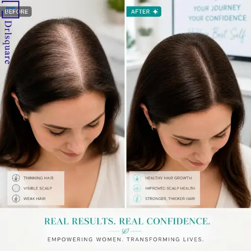 Female pattern baldness treatment results at Dr. L Square Multispecialty Homeopathy Clinic in Kolaghat.