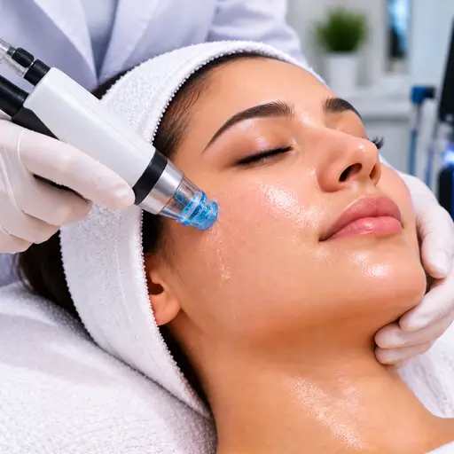 HydraFacial deep cleansing and skin hydration treatment session at Dr. L Square Clinic
