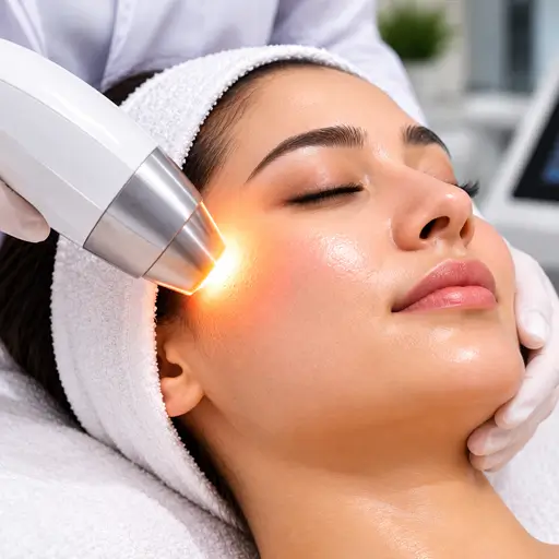 Laser skin brightening and pigmentation reduction treatment session at Dr. L Square Clinic