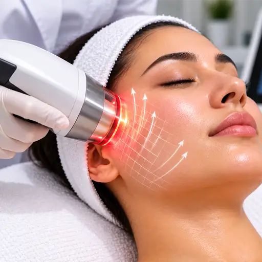 Laser skin tightening and anti-aging facelift treatment session at Dr. L Square Clinic
