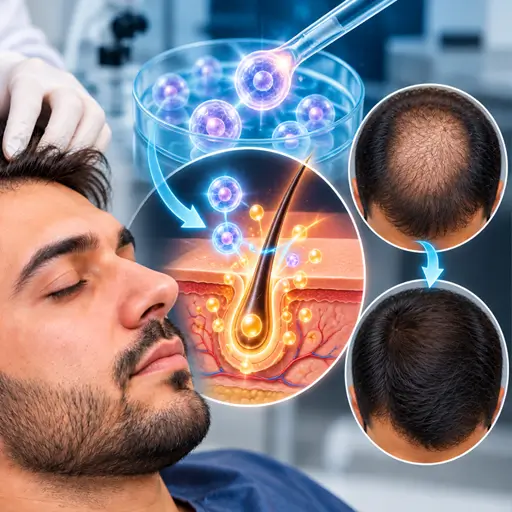 STM cell hair growth treatment session at Dr. L Square Homeopathy Clinic