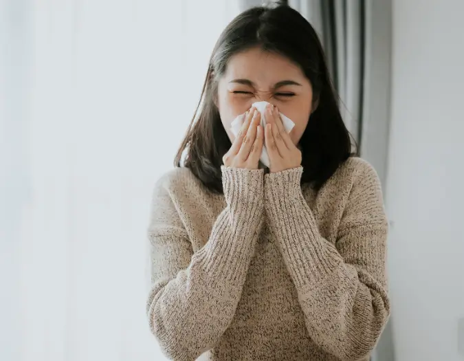 Patient suffering from nasal congestion and watery discharge accompanying bronchitis at Dr. L Square Multispecialty Homeopathy Clinic