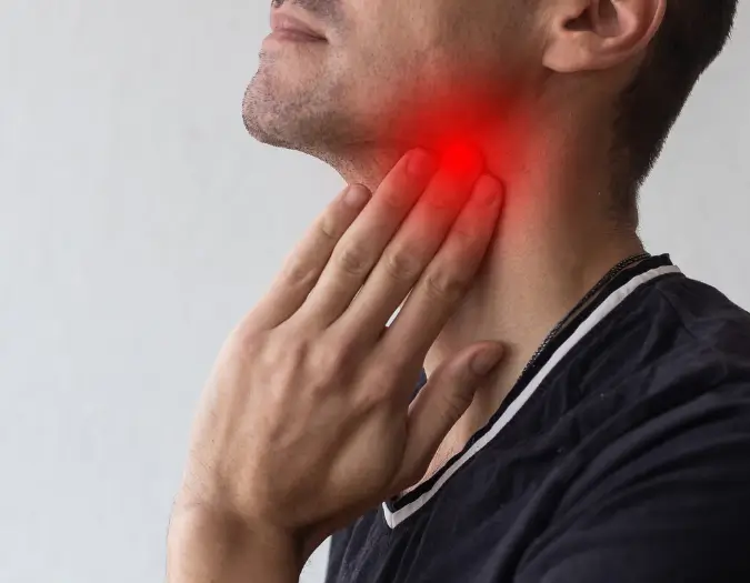 Patient experiencing throat pain and upper airway irritation evaluated at Dr. L Square Multispecialty Homeopathy Clinic