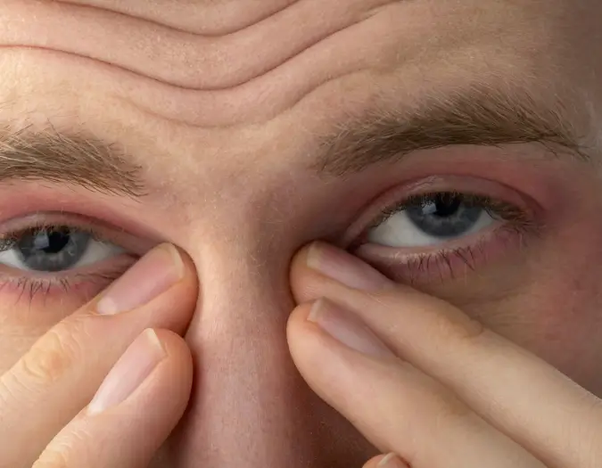 Red, watery, and itchy eyes caused by airborne pollen exposure treated at Dr. L Square Multispecialty Homeopathy Clinic