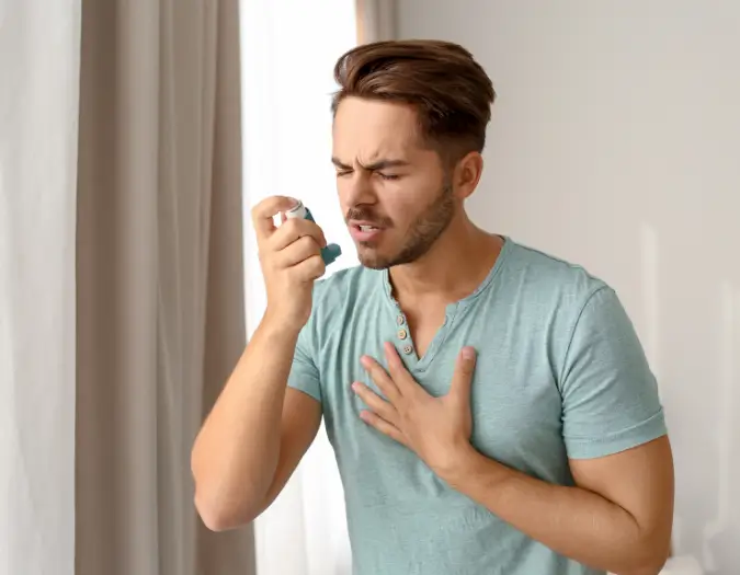 Patient experiencing chest tightness and wheezing from allergic asthma at Dr. L Square Multispecialty Homeopathy Clinic